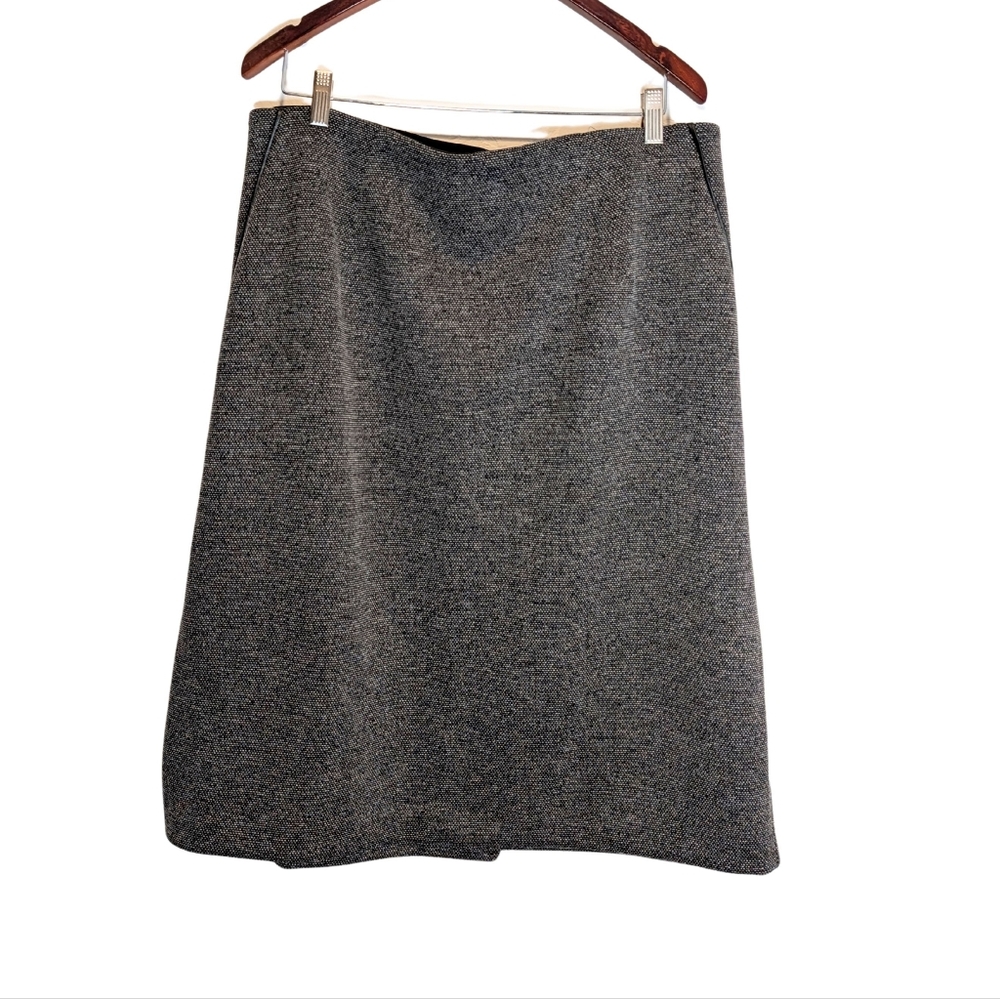 Lane Bryant Tweed Pencil Skirt Size 26 Stretch Knit Black & White Elastic Waist